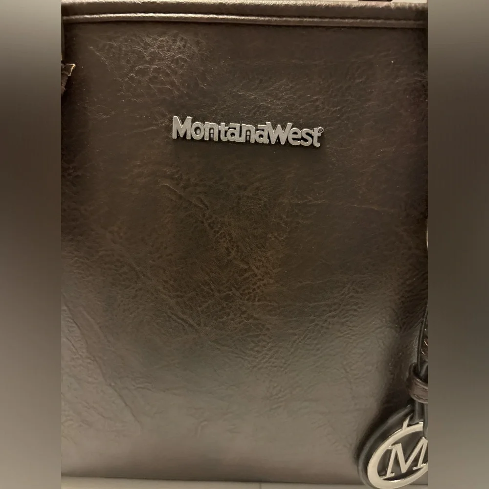 Montana West Dark Brown Leather Tote - Picture 4 of 6